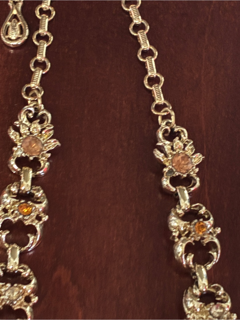 Vintage Coro stunning necklace with a beautiful heart and champagne stones ❤️❤️ - Picture 2 of 8